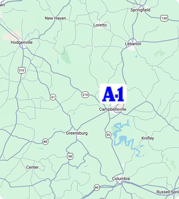 A-1 Cooling Service Area Map